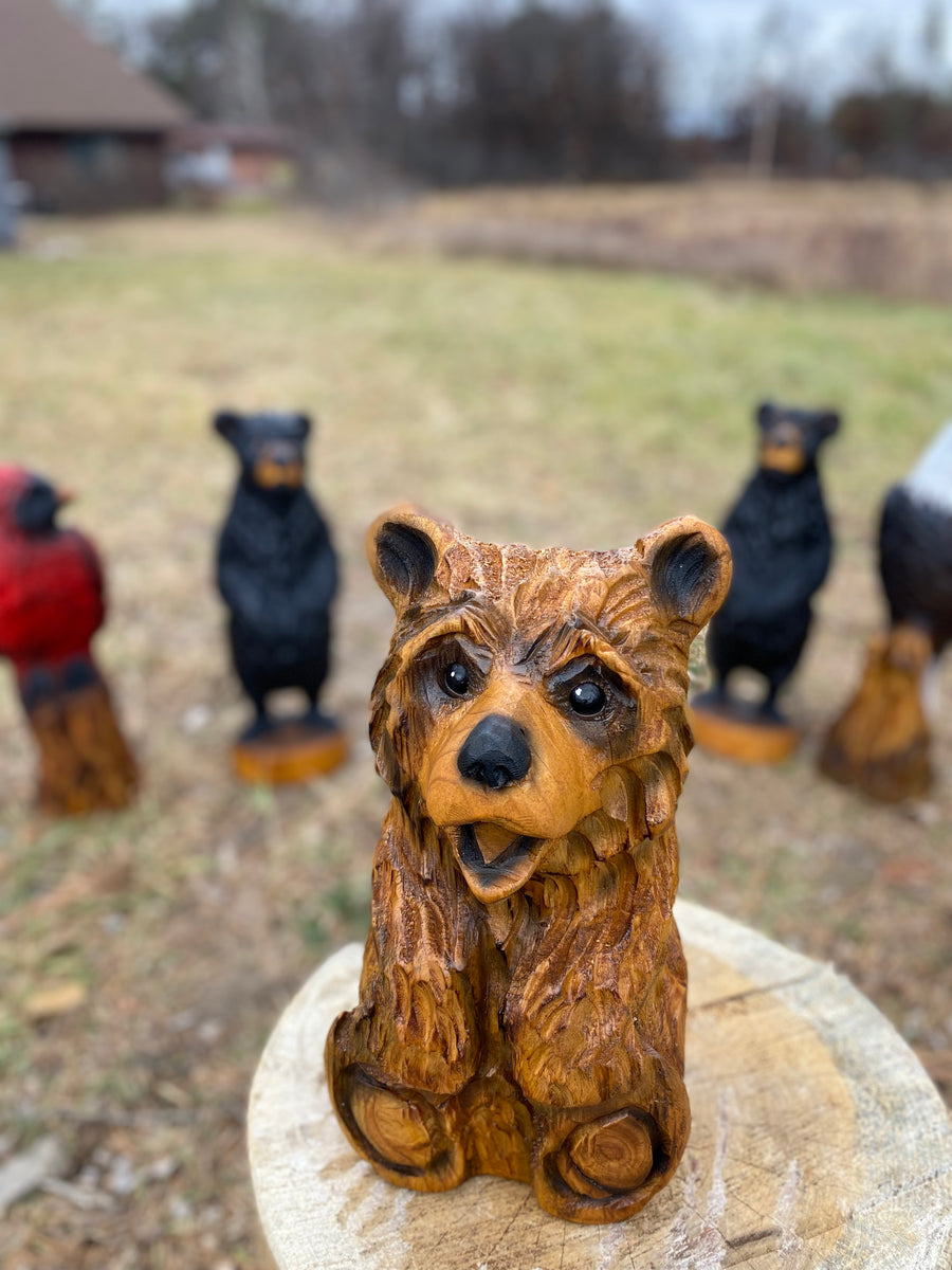 Wooden online bear carving